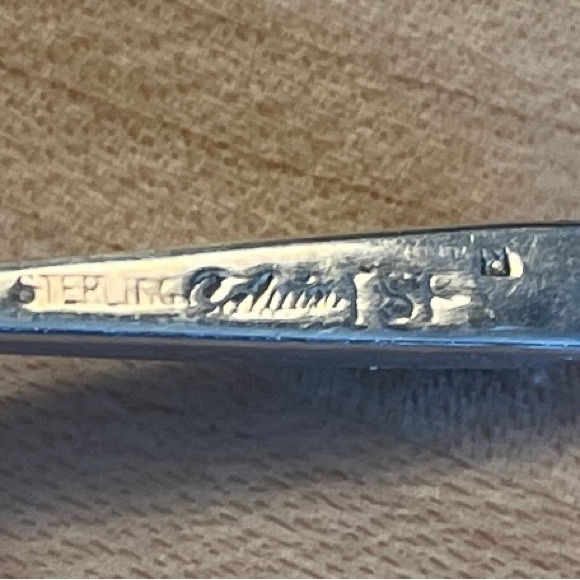 Sterling silver vintage multi-stone long drop earrings, signed "Calvin" - Picture 3 of 4